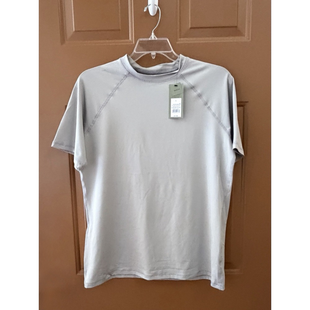 Goodfellow & Co Men's Short Sleeve Rash Guard Top UPF 50+ Gray Sz L NWT